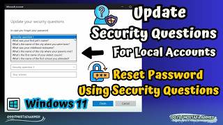 Update Security Questions on Local Account | Windows 11 Step-by-Step