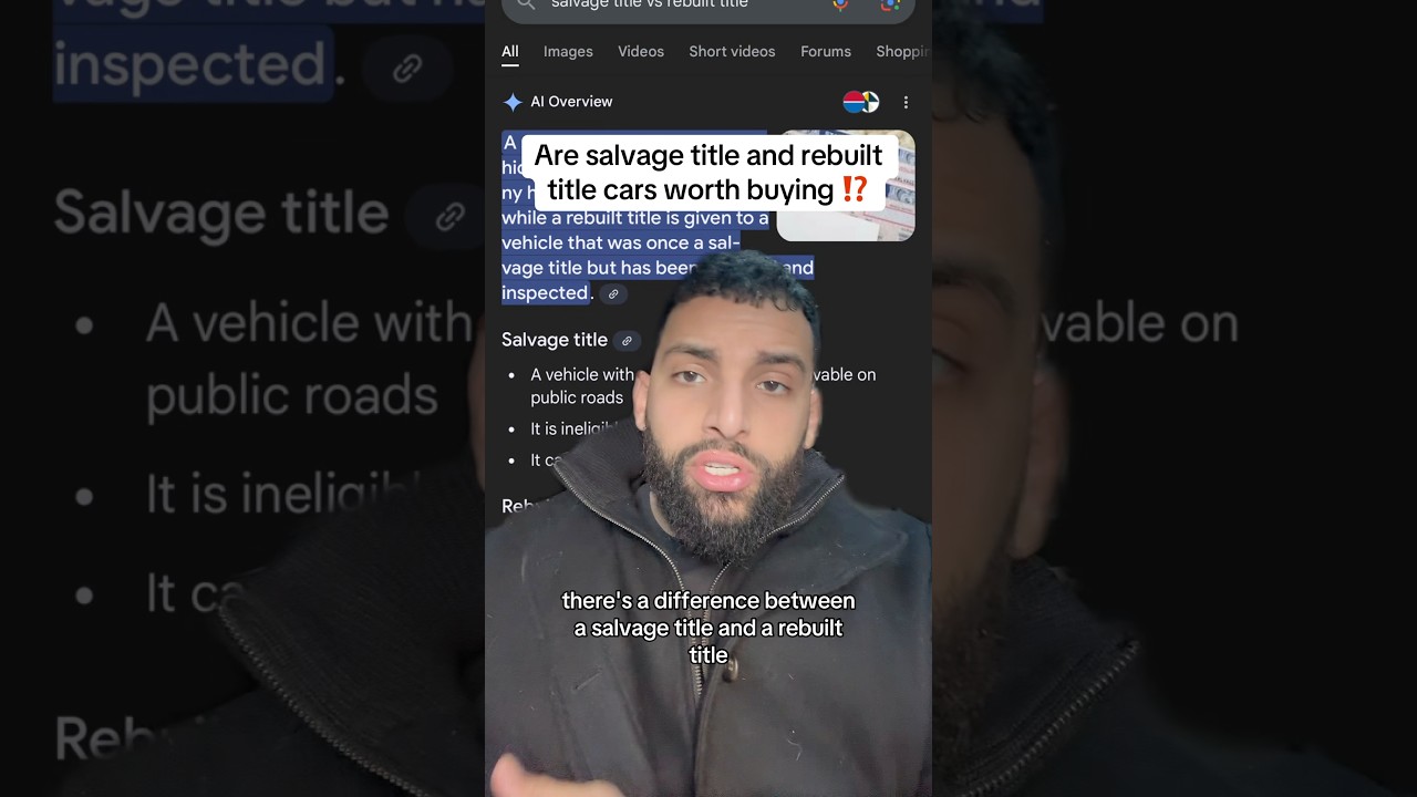 Salvage and rebuilt title cars explained! #cars #cardealer #dealership #salvagetitle #cardealership