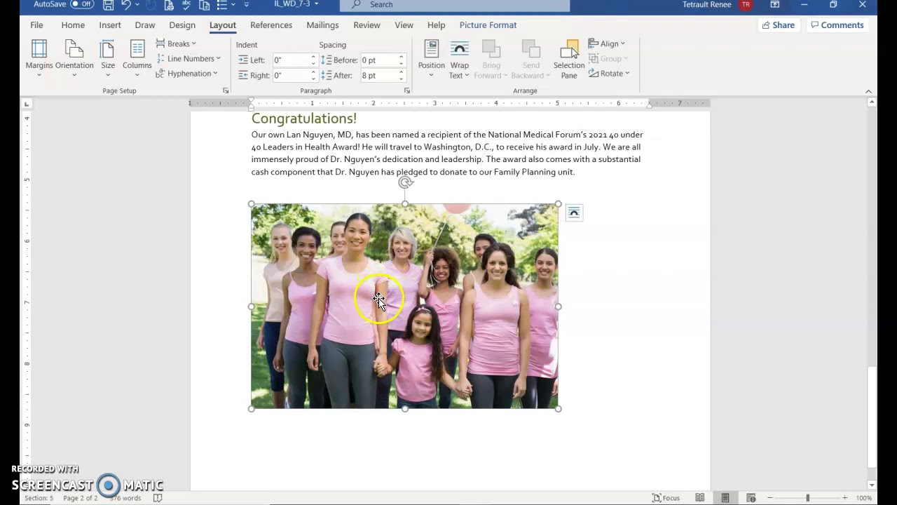 Word Module 7 Independent Challenge 1