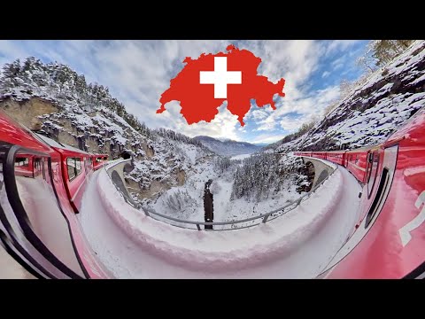 Ferrovia Rética - Patrimônio Mundial da UNESCO - Thenis, Albula, St.Moritz, Pontresina, Bernina de trem