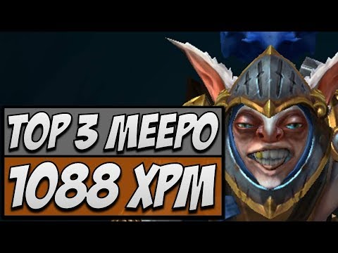 Fnatic.Ahjit Meepo - TOP 3 in Dotabuff | Dota Gameplay 7.14
