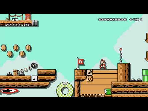 the Chomps Airship ワンワン飛行船隊 by つきこ - Super Mario Maker - No Commentary 1bl