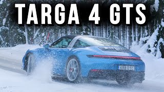 New Porsche 911 Targa 4 GTS - BLASTING through the Swedish Winter Wonderland - Incredible review!