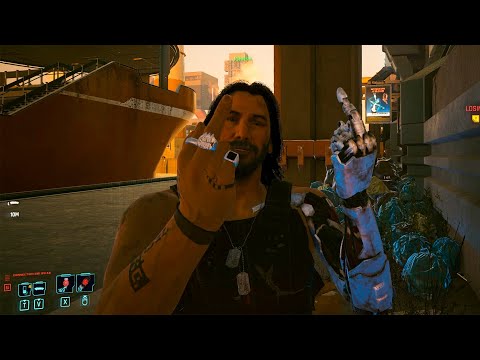 Middle Finger Fight with Johnny Silverhand ( Keanu Reeves ) | Cyberpunk 2077 Funny moments