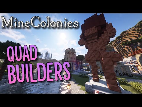 EPIC! Sjin builds 4 Quad Builder Huts in Minecolonies Byzantine #26!