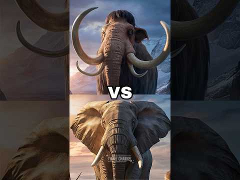 mammoth vs elephant who is stronger⁉️ #animals #mammoth #elephant