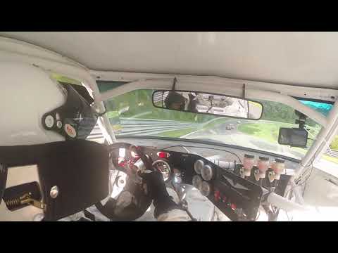 Mark Lydell- Datsun 260Z crash with stopped Donovan Jag  9-6-21- Lime Rock Vintage Fest 2021