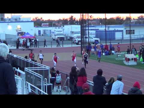 JVB 200m Heat 1 vs Servite & Rosary 3-7-18 - Los Alamitos Boys