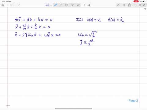 Mechanical Vibrations 26 - Free Vibrations of SDOF Systems 1 (General Solution)