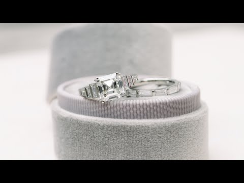 3 Carat Custom Asscher and Baguette Lab Diamond Engagement Ring in Platinum | Ada Diamonds