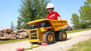 4 year Old MOE RIDES a 300lb DUMP TRUCK vs WHOOPEE CUSHIONS | RC ADVENTURES
