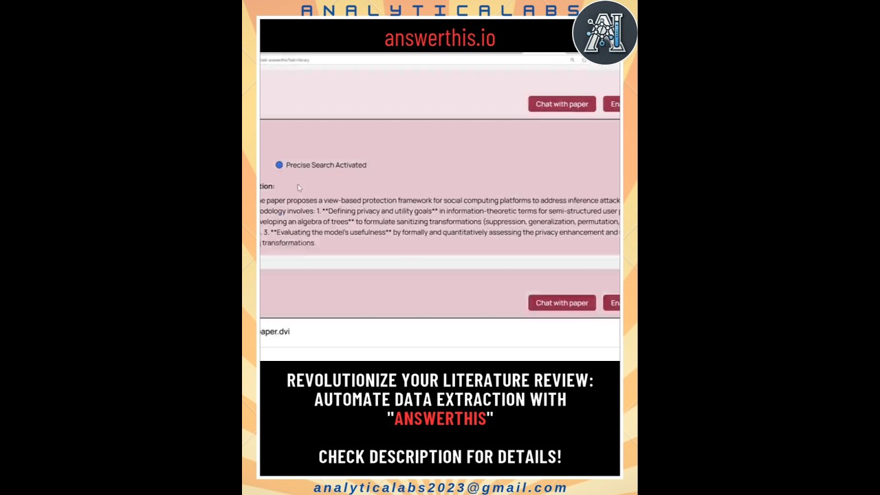AnswerThis:AI-Powered Tool to Instantly Extract Key Insights from Research Papers for Faster Reviews
