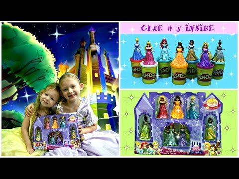 7 Disney MagiClip Princess Belle Cinderella Aurora Ariel Rapunzel  Play-Doh dresses Video