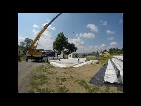 Aufbau Blockhaus im Erzgebirge
