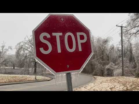 02-15-2021 Blackstone, VA - 0.75" Ice Accumulations - CATASTROPHIC Damage to Blackstone's Power Grid
