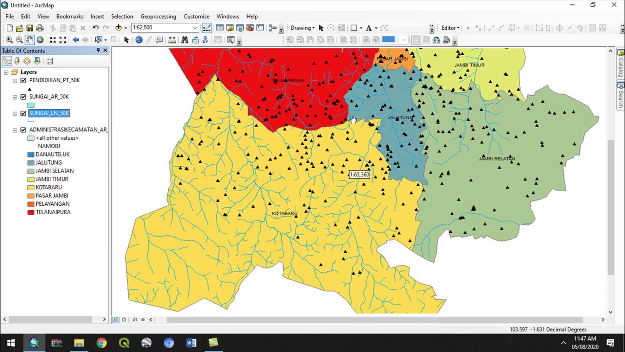 Konsep GIS, Data Spasial, & Visualisasi Data Vektor dan Raster pada ArcGIS