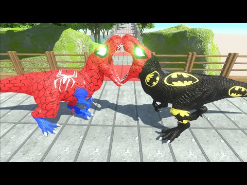 SPIDER MAN T REX FOREST DEATH CLIMB - Animal Revolt Battle Simulator