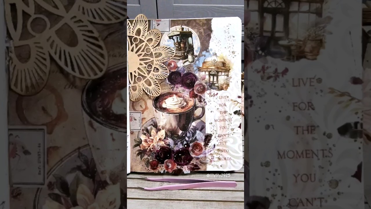 ASMR ☕ Scrapbooking #asmr #scrapbook #vintage #bujo #bulletjournal #aesthetic #creative #journaling