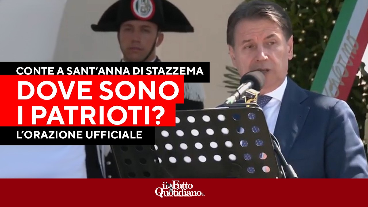 “Chi si dice patriota dovrebbe essere qui a onorare la patria”: Conte a Sant’Anna di Stazzema