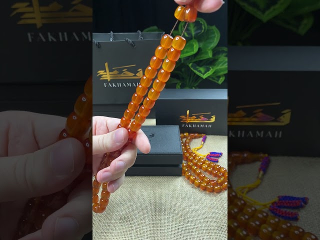 سبحة مسكي عسلي شفاف