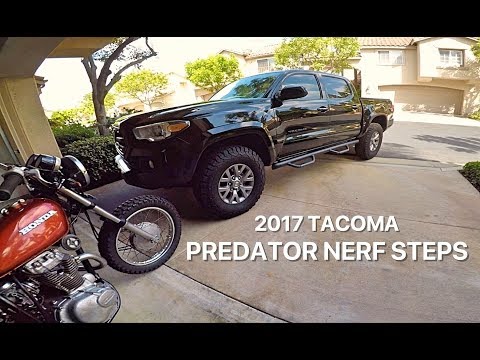 2017 Tacoma Predator Nerf Steps Install, Rough Country Bars