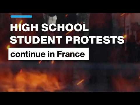 High school student protests continue in France