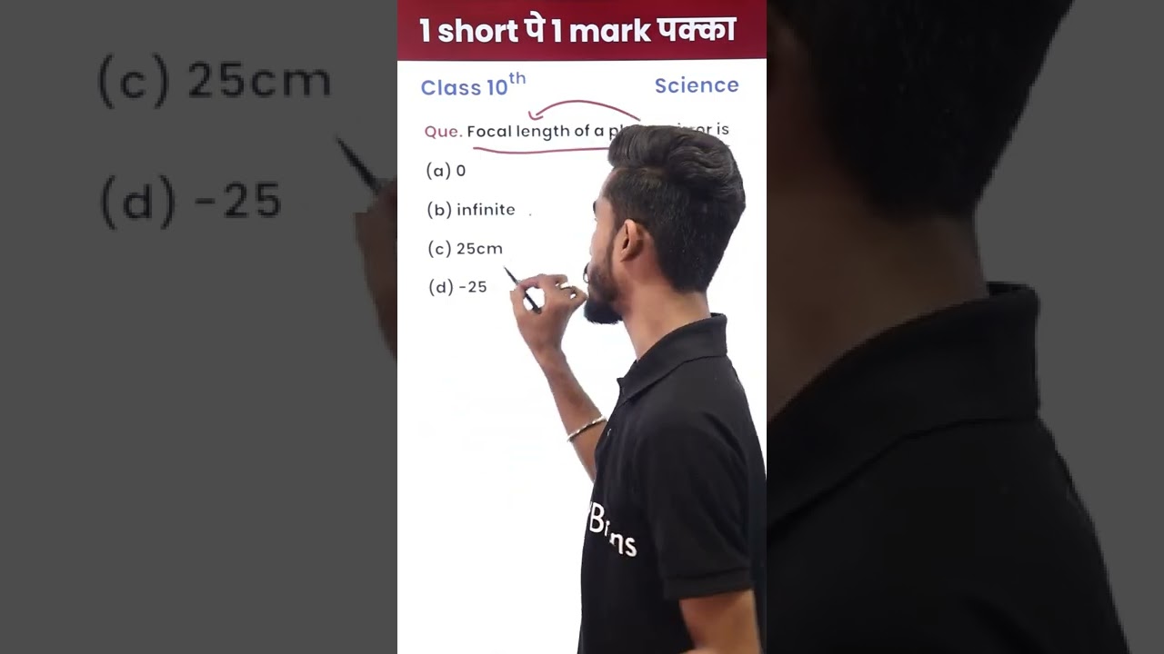 Focal Length of Plane Mirror is? (10th Science) - 1 Video 1 Mark पक्का in Board Exam #Shorts
