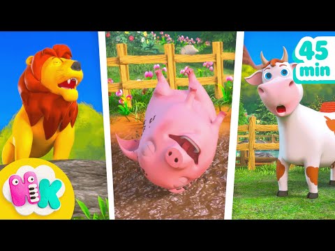 Dyrenes Språk 🦁🐷🐮 Dyr og dyrelyder for barn | Barnesanger på Norsk | HeyKids