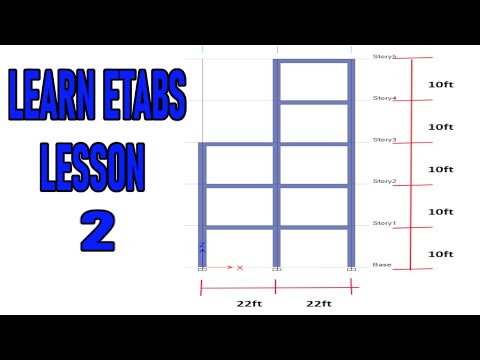 Etabs Tutorial for building design - Lesson 2 [Drawing model & Defining Materials]
