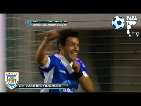 Gol de Rodales. Rafaela 2 - Gimnasia LP 0. Fecha 6. Torneo Inicial 2013. Fútbol Para Todos