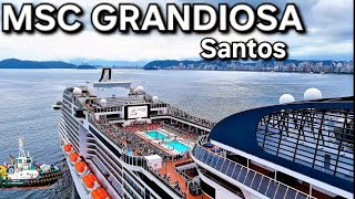 MSC GRANDIOSA  cruzeiro  navio Santos Salvador Buzios @cruzeiros2025  maior #drone #ship