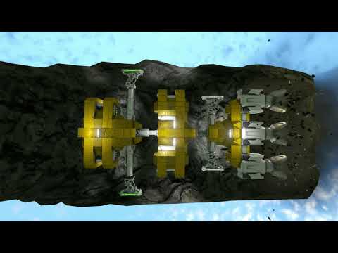 Space Engineers planetary tunnel boring: Tunnel Worm (4x speed)