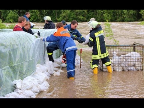 Hochwasser an der Günz, Mindel und Donau - Raum Günzburg im Juni 2013