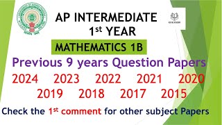 Download Lagu AP inter 1st Year Maths 1B 2024 - 2015 9 years Question Papers IPE Mathematics 1B Andhra inter Thumbnail