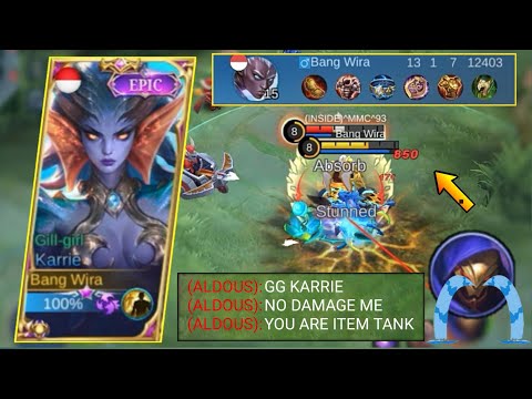 HOW TO COUNTER ALDOUS IN GOLDLANE? KARRIE  ITEM TANK IS THE BEST - KARRIE BEST BUILD 2021 - MLBB