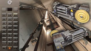 2 High-Rise Belt modded 70s Schindler Lifts near Basel, Switzerland