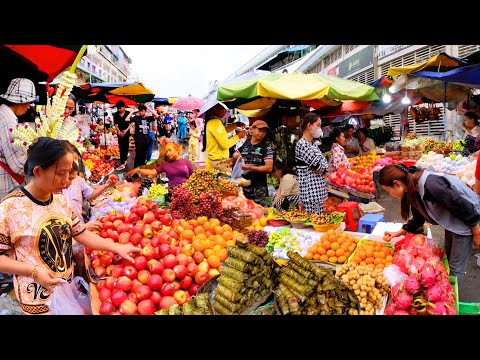 Cambodia Evening Market Tour - Best Street Food at Orussey Market, Heavy Rain in Phnom Penh