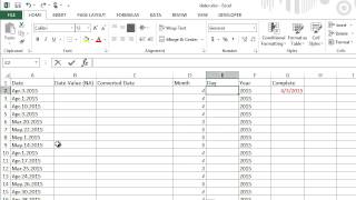 Microsoft Excel - Convert Text to Dates (complex)