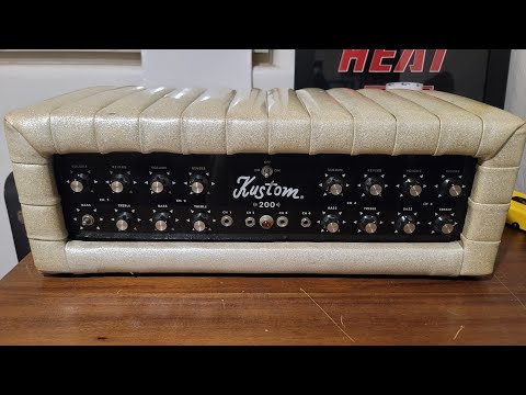 Vintage Kustom K200B-5 4-Channel 100W Amp Head White Sparkle Tuck & Roll 1970s– Tested w/Video image 11