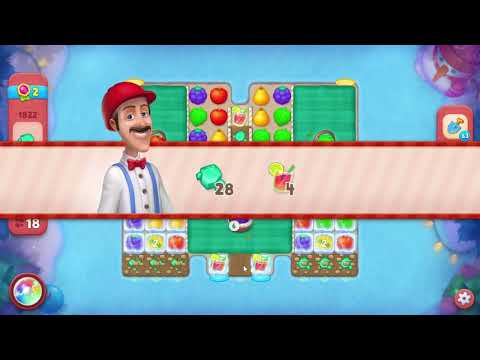 Gardenscapes 1822 Hard Level - 18 moves - NO BooSTERS