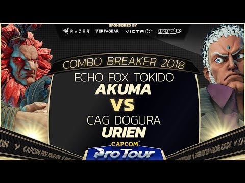 Echo Fox Tokido (Akuma) vs CAG Dogura (Urien) - Combo Breaker 2018 - Top 96 - CPT 2018