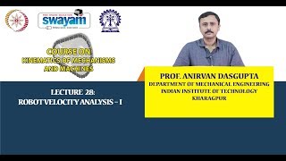 Lecture 28: Robot Velocity Analysis – I