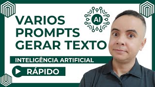 IA COM VARIOS PROMPTS PARA GERAR TEXTO | INTELIGENCIA ARTIFICIAL PARA GERAR TEXTOS RAPIDOS E GRATIS