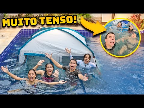 MONTAMOS UM ACAMPAMENTO COMPLETO NA PISCINA E DEU MUITO RUIM!