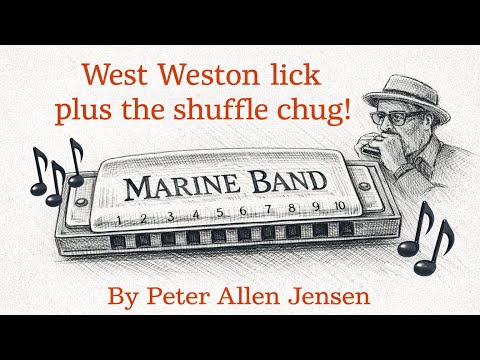 Blues Harmonica Lesson! West Westen Lick + The Shuffle Chug! Peter Allen Jensen