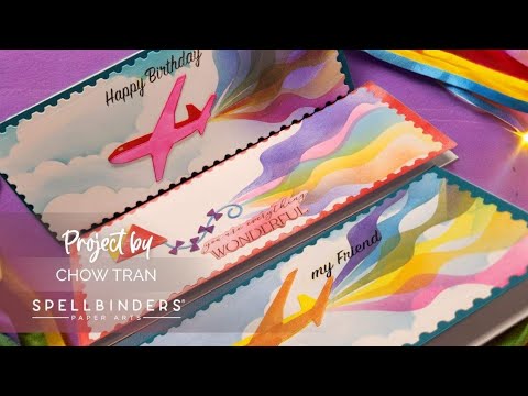 Let's make slimline cards using Rainbow Slice Tunnel