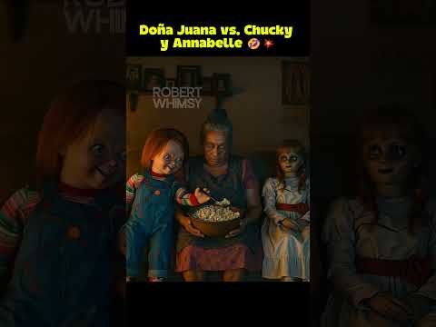 Doña Juana vs. Chucky y Annabelle 😡🍿 #chistes #humor #chucky #annabelle #m3gan #risas #divertido