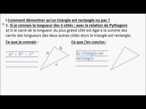 comment démontrer qu'un triangle est rectangle