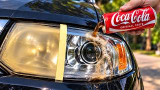 Pour Coca-Cola on Your Foggy Headlights and Make Them Shine Like New!