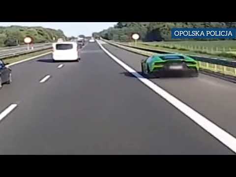 Zatrzymanie kierowcy Lamborghini na autostradzie A4 I Policja Opolska